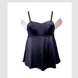 NWOT Cacique Swim Convertible Straps No-Wire Swim Dress Black Size 12